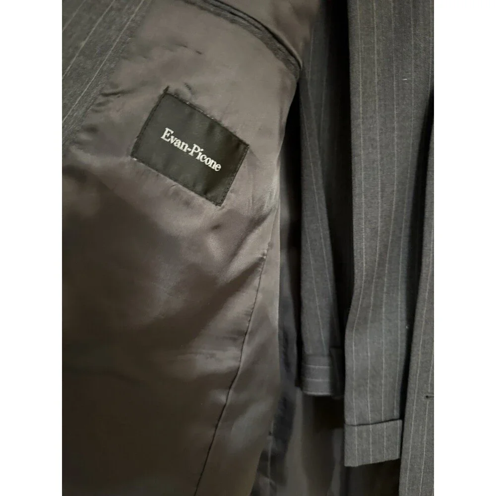 Evan Picone Pinstripped 3 Button Men Suit Size 46 Regular